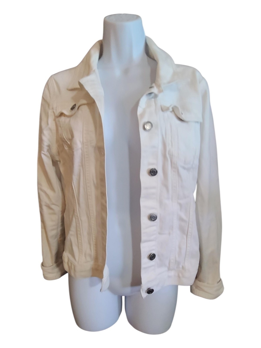 Banana Republic Cream Button-Front Jean Jacket